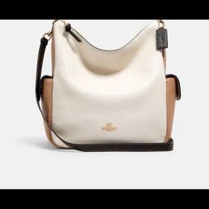 Coach bag tan black and ivory